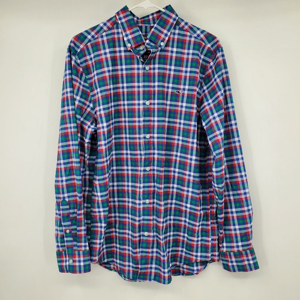 Vineyard Vines Multicolor Plaid Long Sleeved‎ Collared Button Shirt Medium